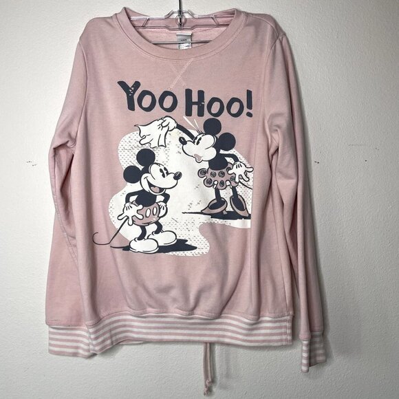 Disney Mickey & Minnis Mouse Pajama Set PJs Long Sleeve Juniors Medium 7-9 - Picture 1 of 7